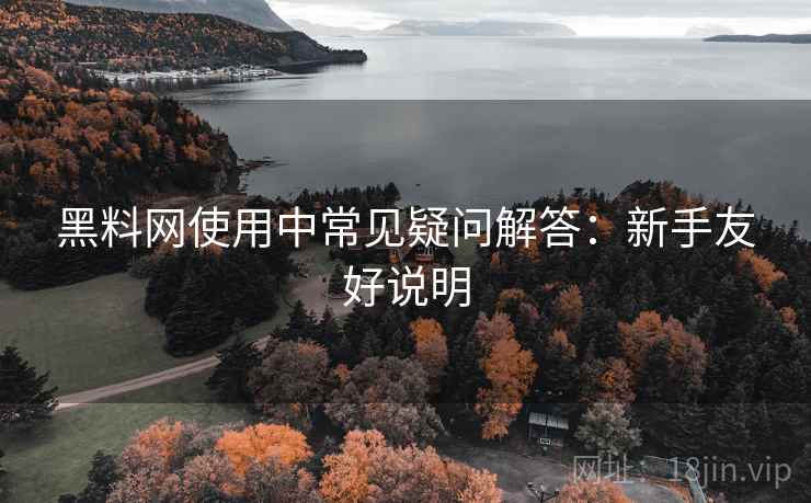 黑料网使用中常见疑问解答：新手友好说明